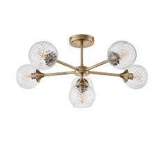 Endon 103171 - Sietynas ant stulpo ALLEGRA 6xE14/7W/230V žalvaris/permatoma