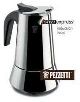 PEZZETTI STEELEXPRESS Plieninis indukcinis kavos virimo aparatas (4 puodeliai) - Sidabrinė
