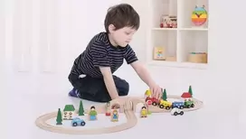 Bigjigs Aštuoneto formos traukinuko rinkinys, 40 detalių BJT012