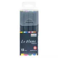 Permanentiniai markeriai teptukiniu antgaliu "Le Plume Permanent" 3000-12A 12 vnt.