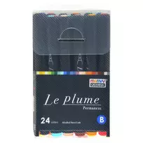 Permanentiniai markeriai teptukiniu antgaliu "Le Plume Permanent" 3000-24B 24 vnt.