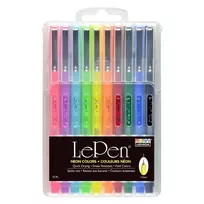 Stilingi rašikliai plonu antgaliu Le Pen 4300-10FX Neon Mix, 10vnt.