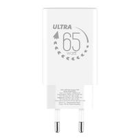OBAL:ME GaN laidinis įkroviklis USB-A + 2xUSB-C 65W baltos spalvos