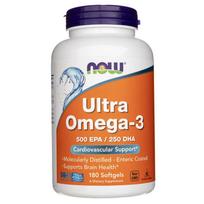 "Now Foods Ultra Omega-3", 500 EPA / 250 DHA - 180 minkštųjų gelių