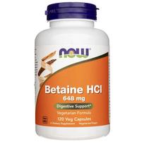 "Now Foods" betaino HCL 648 mg - 120 Veg kapsulių