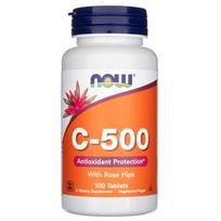 "Now Foods" vitaminas C-500 su rožių klubais - 100 tablečių