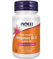 "Now Foods" vitaminas D3 4000 TV - 120 kapsulių