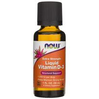 "Now Foods" vitaminas D3 skystas, ypač stiprus, 1000 TV - 30 ml