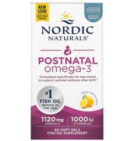 Nordic Naturals Postnatal Omega-3 Lemon 560 mg - 60 minkštųjų gelių