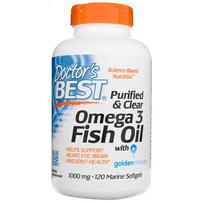 "Doctor's Best Purified & Clear Omega 3 Fish Oil" su "Goldenomega" 1000 mg - 120 kapsulių