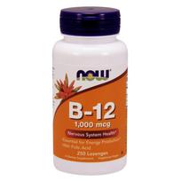 "Now Foods" vitaminas B12 500 mcg + folio rūgštis 50 mcg - 250 čiulpiamų tablečių