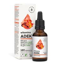 AURA HERBALS Vitaminas A + D3 (2000 TV) + E + K2 MK7 (ADEK) lašai (30 ml)