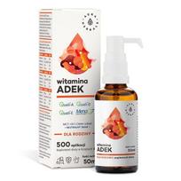 AURA HERBALS Vitaminas A + D3 + E + K2 MK7 (ADEK) - šeimai (50 ml)