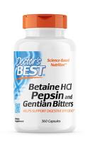 DOCTOR'S BEST betaino HCL + pepsinas + gencijono šaknis (360 kapsulių)