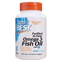 "DOCTOR'S BEST" išgrynintas ir skaidrus Omega 3 žuvų taukai 1000 mg (120 kapsulių)