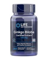 LIFE EXTENSION Ginkgo Biloba sertifikuotas ekstraktas 120 mg (365 kapsulės).