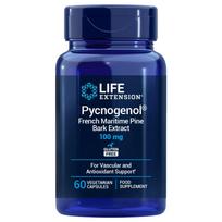 LIFE EXTENSION Pycnogenol Prancūzijos jūrinių pušų žievės ekstraktas 100 mg EU (60 kapsulių).