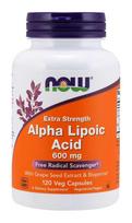 NOW FOODS ALA - alfa lipoinė rūgštis 600 mg + vynuogių ekstraktas + bioperinas (120 kapsulių).