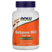 NOW FOODS Betaino HCl 648 mg (120 kapsulių)