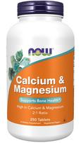 NOW FOODS Kalcis ir magnis - kalcis 500 mg ir magnis 250 mg (250 tablečių).