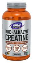 NOW FOODS Kre-Alkalyn kreatinas - buferizuotas kreatino monohidratas 750 mg (240 kapsulių).