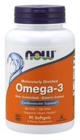 NOW FOODS Omega 3 - DHA 120 mg + EPA 180 mg (90 kapsulių)