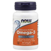 NOW FOODS Omega 3 - DHA 120 mg + EPA 180 mg (30 kapsulių)