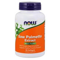 NOW FOODS Saw Palmetto ekstraktas - Sabal Palm + moliūgų sėklų aliejus + cinkas (90 kapsulių).
