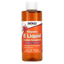 NOW FOODS Vitaminas E skystas d-alfa tokoferolis - vitamino E lašai (120 ml)