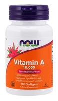 NOW FOODS Vitaminas A 10000 TV (100 kapsulių)