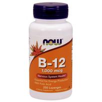 NOW FOODS Vitaminas B12 1000 mcg ir folio rūgštis 100 mcg čiulpimui (250 tablečių).