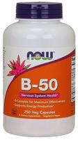NOW FOODS Vitaminas B-50 - vitaminų B kompleksas - B-kompleksas (250 kapsulių).