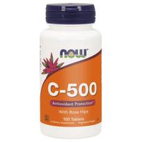 NOW FOODS Vitaminas C su laukinėmis rožėmis 500 mg C-500 (100 tablečių).