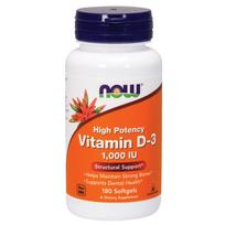 NOW FOODS Vitaminas D3 1000 TV (180 kapsulių)