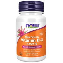 NOW FOODS Vitaminas D3 4000 TV (240 kapsulių)