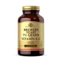 SOLGAR alaus mielės 7 1/2 grūdų su vitaminu B12 - alaus mielės su vitaminu B12 (250 tablečių).