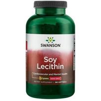 SWANSON Sojų lecitinas - Sojų lecitinas 1200 mg (180 kapsulių).