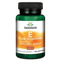 SWANSON Vitamine E Mixed Tocopherolos 400 TV (100 kapsulių).
