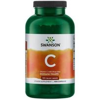 SWANSON Vitaminas C 500 + erškėtuogės (400 kapsulių).