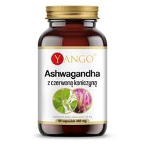YANGO Ashwagandha su raudonaisiais dobilais (90 kapsulių).