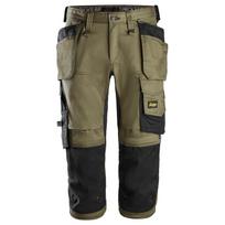 Tamprios pirato kelnės su kabančiomis kišenėmis AllroundWork SNICKERS WORKWEAR 6142, chaki