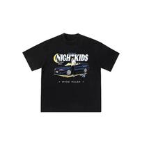 Japanese Retro Anime Initial D Speed Car Soul Printed Short Sleeve Cotton Loose Men's Casual Loose Short Sleeve T-shirt Trendy S