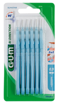 GUM BI-Direction 0.9 mm  tarpdančių šepetėlis, 6 vnt.