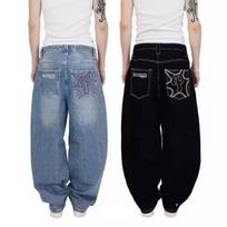 New Hip-hop Jeans for Men and Women Niche Simple Straight-leg Casual Trousers S juoda