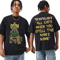 Vintage Mf Doom marškinėliai Unisex Moteriški Mf Doom Merch Reperio dvipusiai marginti marškinėliai Negabaritiniai Streetwear marškinėliai Unisex drabužiai 2XL