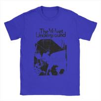 Casual The Velvet Underground T-Shirts Men Crew Neck Pure Cotton T Shirt Short Sleeve Tees Gift Idea Tops S mėlyna
