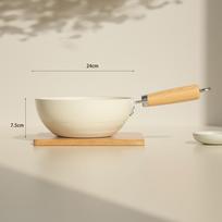 24 cm nelipnus keptuvas Wok keraminis puodas namams kepsnių keptuvė blynams kepti indukcinė viryklė dujinė viryklė puodas virtuvės indai
