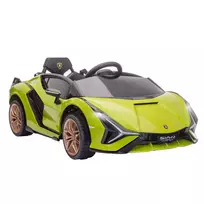 HOMCOM Vaikiškas elektrinis automobilis, 12V vaikiška transporto priemonė su 2.4G nuotolinio valdymo pulteliu, MP3 USB, garso signalas, elektrinė transporto priemonė su LED žibintais, 5 taškų saugos diržas, 3-5 km/val., skirta 3-5 metų vaikams, žalias