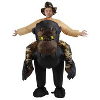 Kūrybiškas pripučiamas gorilos kostiumas cosplay gyvūnas nešantis žmones rekvizitas pripučiamas gorilos kostiumas nešantis žmones 150-190cm juoda