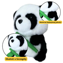 Pliušinis žaislas panda su bambuku 18 cm